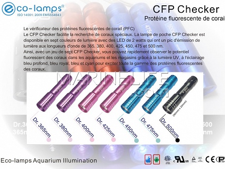 Coral Checker CFP (prot&eacute;ine de fluorescence)- 450nm Eco-lamps&reg;